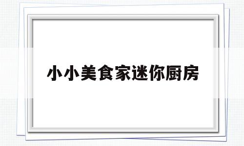 小小美食家迷你厨房(小小美食家什么意思)