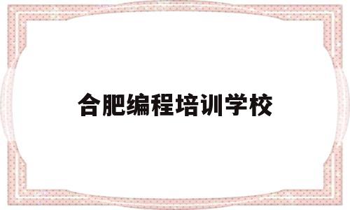 合肥编程培训学校(合肥编程课哪个机构最好)