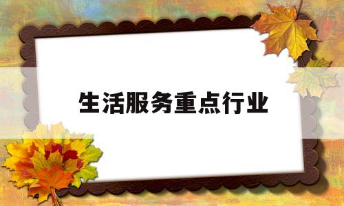 生活服务重点行业(生活服务业内容)
