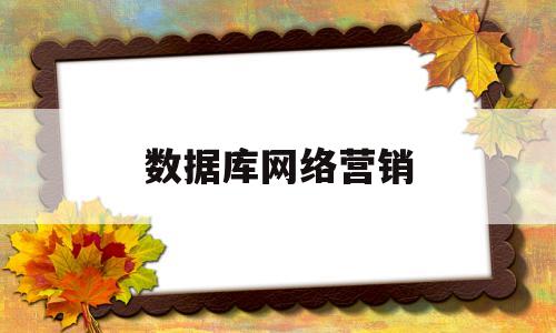 数据库网络营销(网络数据库营销案例)