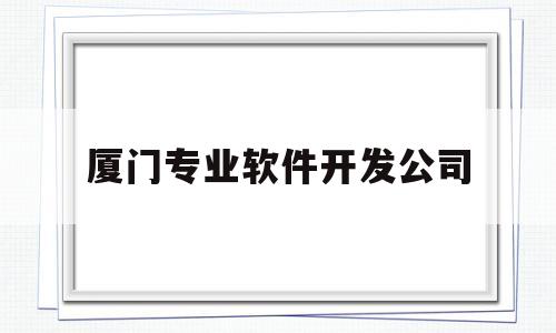 厦门专业软件开发公司(厦门软件开发工资一般多少)