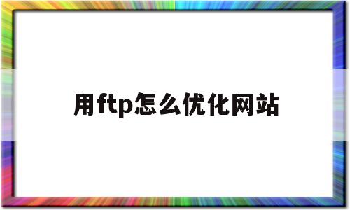用ftp怎么优化网站(ftp服务器提速)