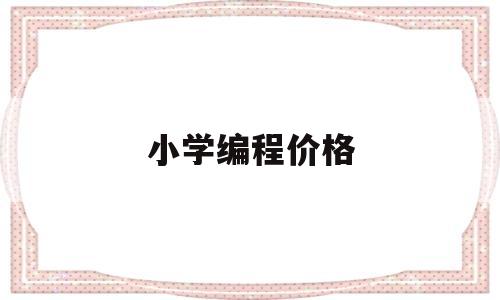 小学编程价格(小学生学编程多少钱一节课)