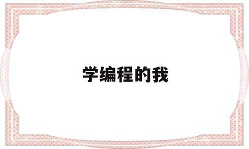 学编程的我(学编程的感受)