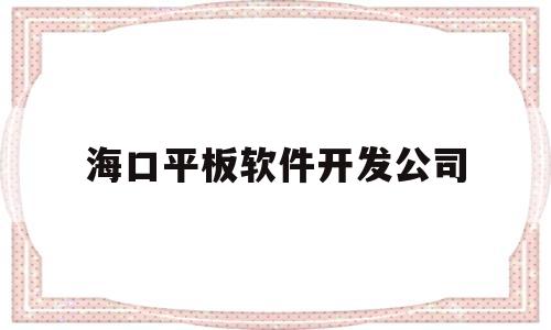 海口平板软件开发公司(海口平板软件开发公司排名)