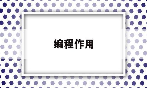编程作用(编程有什么实际用处)