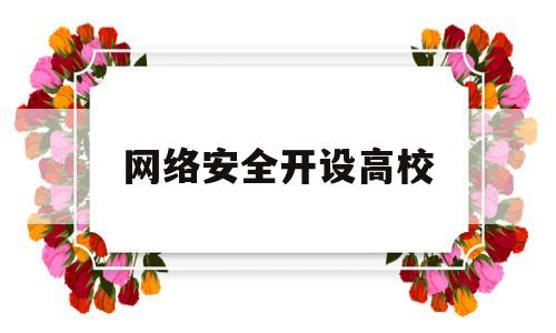 网络安全开设高校(网络安全开设课程)