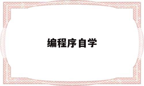 编程序自学(自学编程怎样入门)