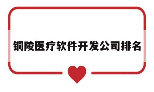 铜陵医疗软件开发公司排名(铜陵医疗招聘)