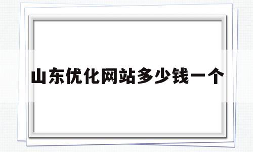 山东优化网站多少钱一个(优化网站推广一般多少)