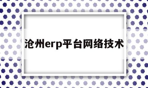 沧州erp平台网络技术(沧州plc)