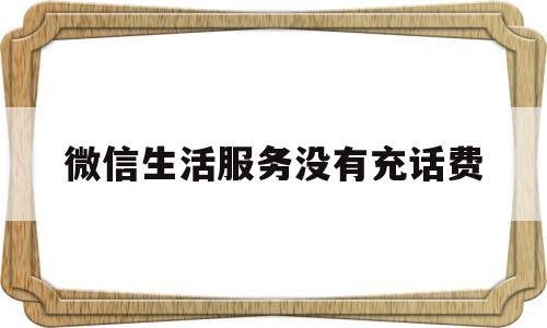 微信生活服务没有充话费(微信没有生活交费)