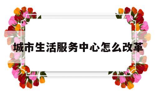 城市生活服务中心怎么改革(生活服务中心简介)