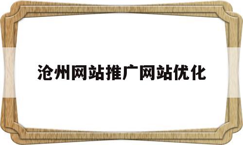 沧州网站推广网站优化(沧州做网络推广的平台)
