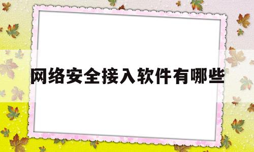 网络安全接入软件有哪些(网络 安全 接入 管理 办法)