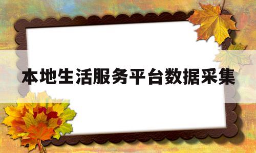 本地生活服务平台数据采集(本地生活服务平台数据采集在哪里)