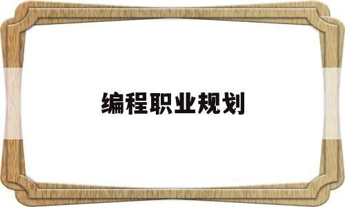 编程职业规划(编程职业规划书)